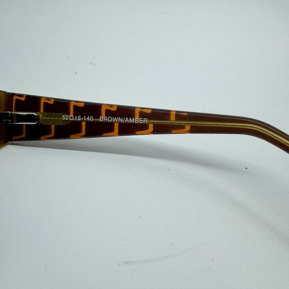 Bulova Eyeglasses Frame Brown Rectangle Trapani Orange Full Rim 52-15-140 H10174 main image 4
